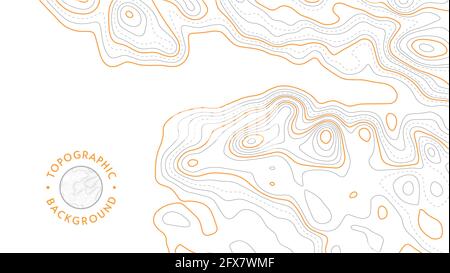 Vector topographic pattern texture. Grey contours geographic mountain topography vector illustration. Map on land terrain trails. Elevation graphic co Stock Vector