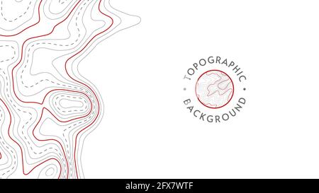 Vector topographic pattern texture. Grey contours geographic mountain topography vector illustration. Map on land terrain trails. Elevation graphic co Stock Vector