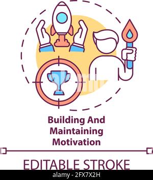 Building and maintaining motivation concept icon Stock Vector