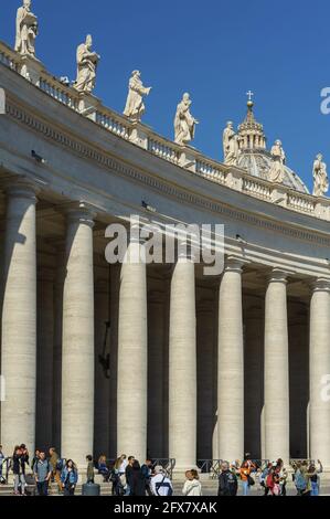 Bernini's Colonnade in Vatican St. Peter's Square Stock Photo