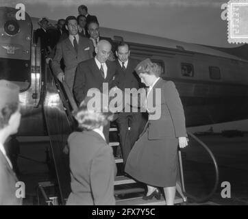 Arrival Mossadegh, Prime Minister of Iran, at Schiphol Airport, May 28, 1952, arrivals, visits, prime ministers, airports, The Netherlands, 20th century press agency photo, news to remember, documentary, historic photography 1945-1990, visual stories, human history of the Twentieth Century, capturing moments in time Stock Photo