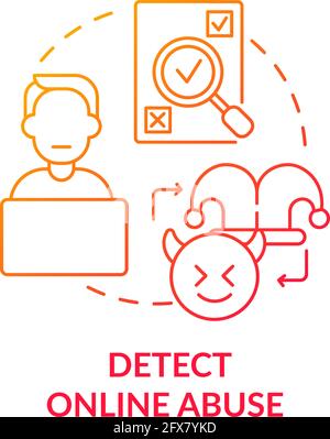Detecting online abuse concept icon Stock Vector