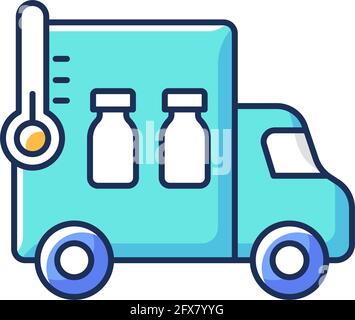 Vaccine transportation RGB color icon Stock Vector