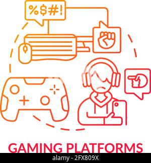 Gaming platforms concept icon Stock Vector