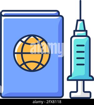 Vaccine passport RGB color icon Stock Vector