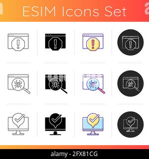 Computer issues icons set Stock Vector