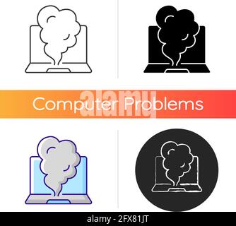 Smoking computer icon Stock Vector