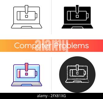 Computer does not charge icon Stock Vector