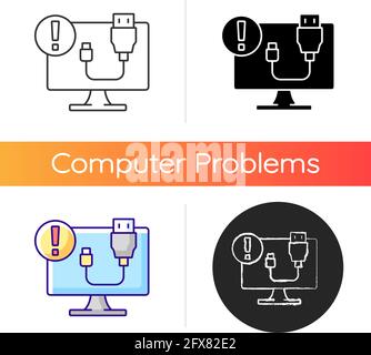 USB does not work icon Stock Vector