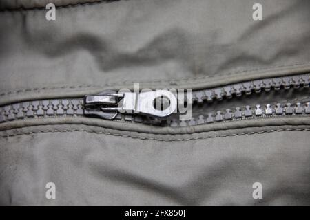 light gray jacket with zipper Stock Photo