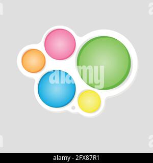 Simple dimple antistress. Endless bubble wrap. Rainbow square pop it. Simple dimple vector illustration. Vector illustration Stock Vector