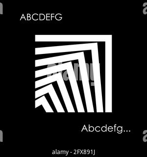minimal black logo of geometric shapes located at different angles 1 Stock Vector