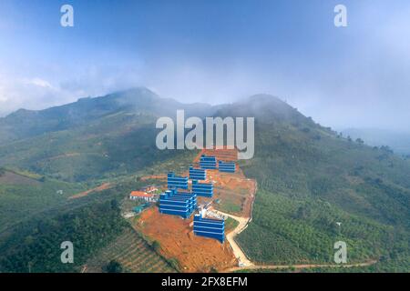 Dai Lao Commune, Bao Loc City, Dong Nai Province, Vietnam - April 17, 2021: Bird nest farming complex in Dai Lao Commune, Bao Loc City, Dong Nai Provi Stock Photo