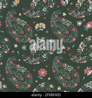 Floral seamless pattern with blooming flowers Stock Vector