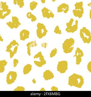 Leopard print with spots, spotted seamless pattern Stock Vector