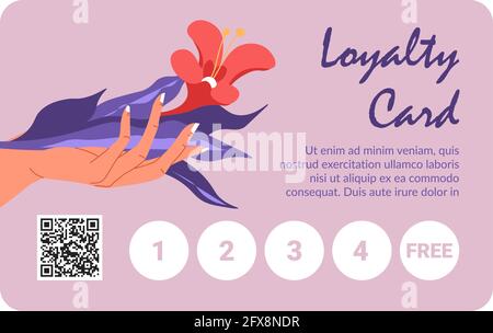 Loyalty card with client of shop or store vector Stock Vector