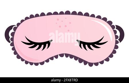 Sleeping beauty eye mask - funny hand drawn doodle, seamless pattern. sleeping mask, stars, hearts. Cartoon background, texture for bedsheets, pajamas Stock Vector