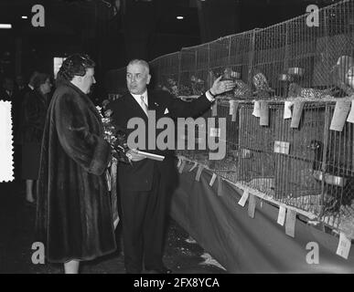 Visit of the Queen to Aveculture 70th anniversary, January 20, 1956, KONINGIN, visits, The Netherlands, 20th century press agency photo, news to remember, documentary, historic photography 1945-1990, visual stories, human history of the Twentieth Century, capturing moments in time Stock Photo