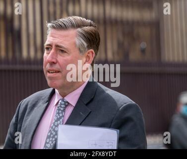 London, UK. 26th May, 2021. Sir Graham Brady Member of Parliament (MP) for Altrincham and Sale West Chairman of the 1922 Committee arrives at Parliament Credit: Ian Davidson/Alamy Live News Stock Photo