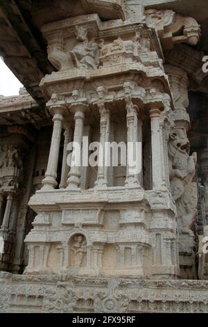 Musical pillars at Vijaya Vittala temple in Hampi, Karnataka, India, Asia Stock Photo