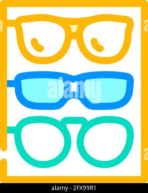 Different Color Glasses Frames. Vector isolated set of glasses icons ...