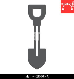 Shovel glyph icon Stock Vector