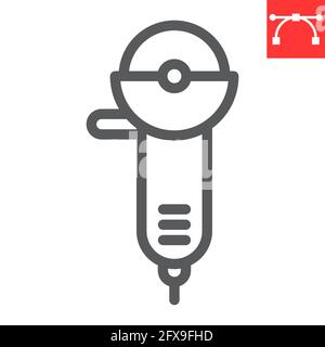 Angle grinder line icon Stock Vector