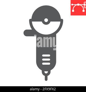 Angle grinder glyph icon Stock Vector