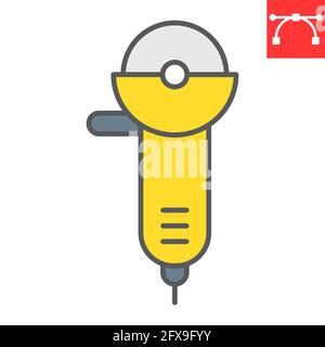 Angle grinder color line icon Stock Vector