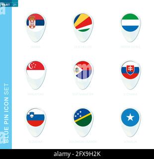 Slovenia Map with Round Slovenia Flag Pin Pointer on Circular Globe ...