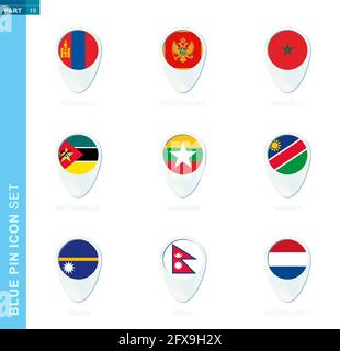 Nepal Map with Round Nepal Flag Pin Pointer on Circular Globe. Vector ...