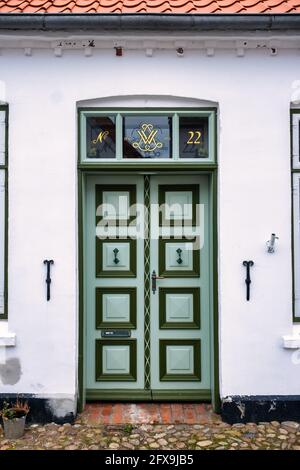 Traditional doors in the old Hanseatic town of Tonder in Southern Denmark Stock Photo