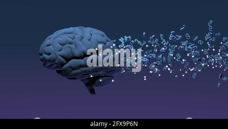 Artificial intelligence deep learning and another modern computer technologies concepts, 3d rendering Stock Photo