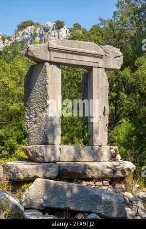 Ruins of the ancient city of Termessos without tourists near Antalya in Turkey Stock Photo
