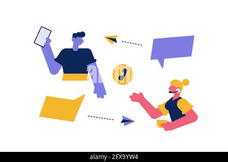 Customer service, technical support or hotline service Stock Vector