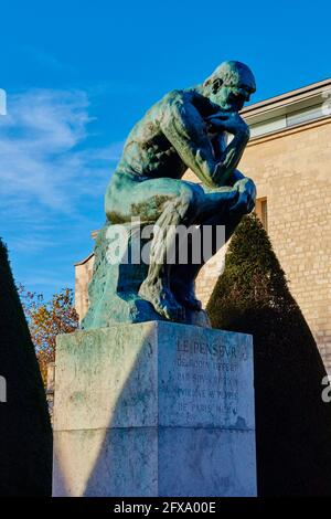 France, Paris, Rodin museum, The Thinker, le Penseur Stock Photo