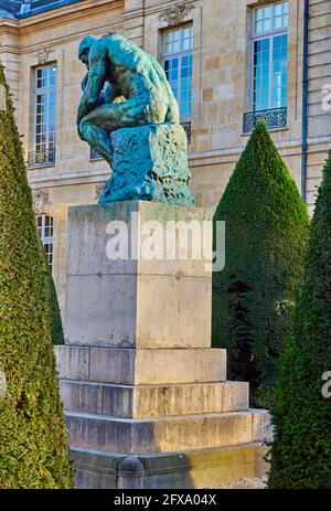 France, Paris, Rodin museum, The Thinker, le Penseur Stock Photo