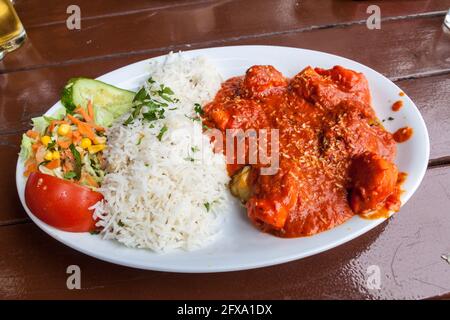 Indian cuisine - dish of Chicken vindaloo Stock Photo