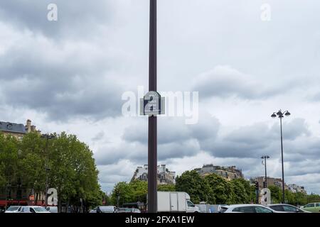 15.05.2021 Paris, France. view of place Diana (Square Diana) in Paris. place of Princess Diana death and memorial, near Pont de l'Alma bridge in stree Stock Photo