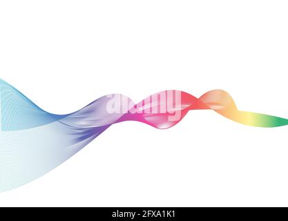 Abstract Colorful Line Wave Background, Abstract polygonal space low poly dark background with connecting dots and lines Connection structure Futurist Stock Photo