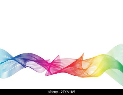 Abstract Colorful Line Wave Background, Abstract polygonal space low poly dark background with connecting dots and lines Connection structure Futurist Stock Photo