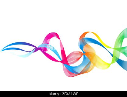 Abstract Colorful Line Wave Background, Abstract polygonal space low poly dark background with connecting dots and lines Connection structure Futurist Stock Photo