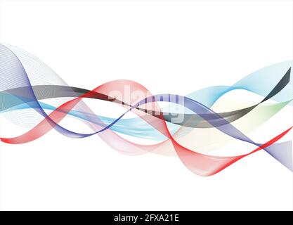 Abstract Colorful Line Wave Background, Abstract polygonal space low poly dark background with connecting dots and lines Connection structure Futurist Stock Photo