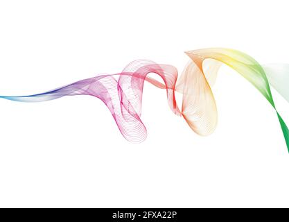 Abstract Colorful Line Wave Background, Abstract polygonal space low poly dark background with connecting dots and lines Connection structure Futurist Stock Photo