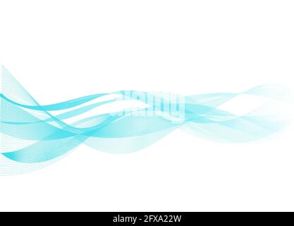 Abstract colorful wave line flowing isolated on white background for design elements in concept technology, music, science, A.I. Stock Photo