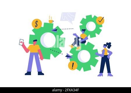 Teamwork company organization and team dedicated collaboration Stock Vector