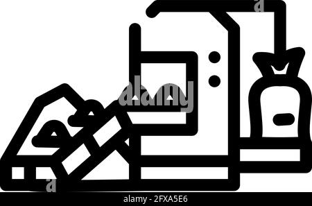 industrial packaging of compost line icon vector. industrial packaging ...