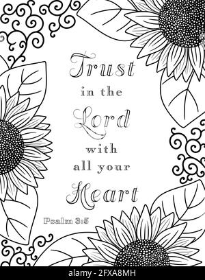 Adult Coloring Floral Border with a Verse The Joy of the Lord is My ...