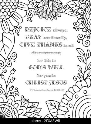 Adult Coloring Floral Border with a Verse The Joy of the Lord is My ...