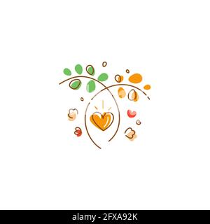 Organic bread with greens and herbs logo Stock Vector